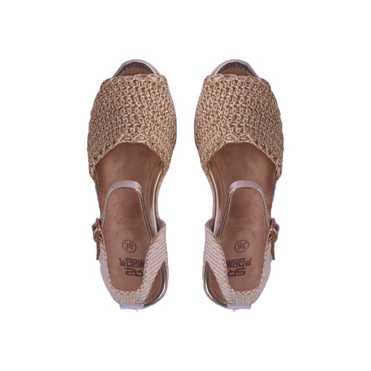 Shiny Sandal with Wedge Heels