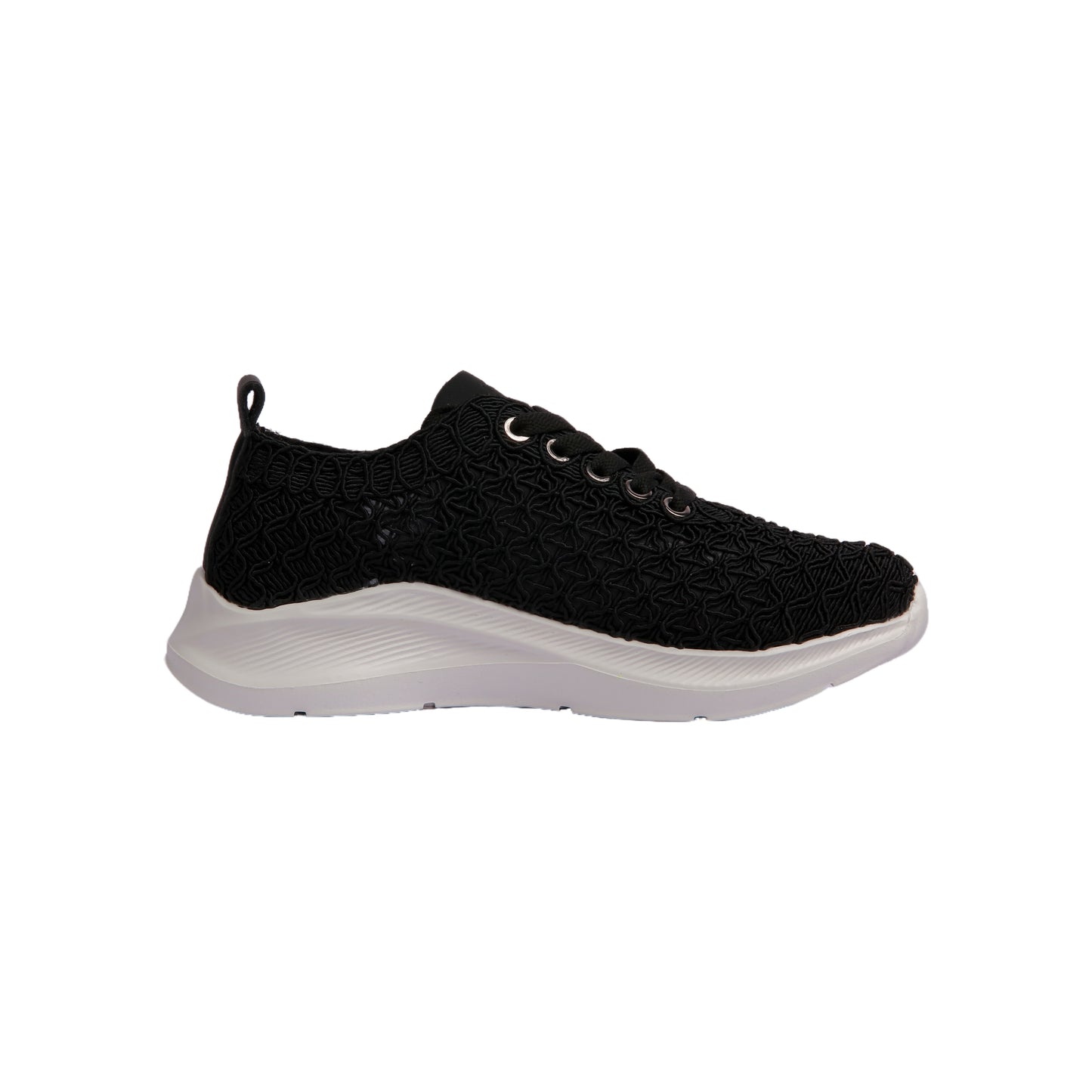 Textured Knit Lace-Up Sneakers