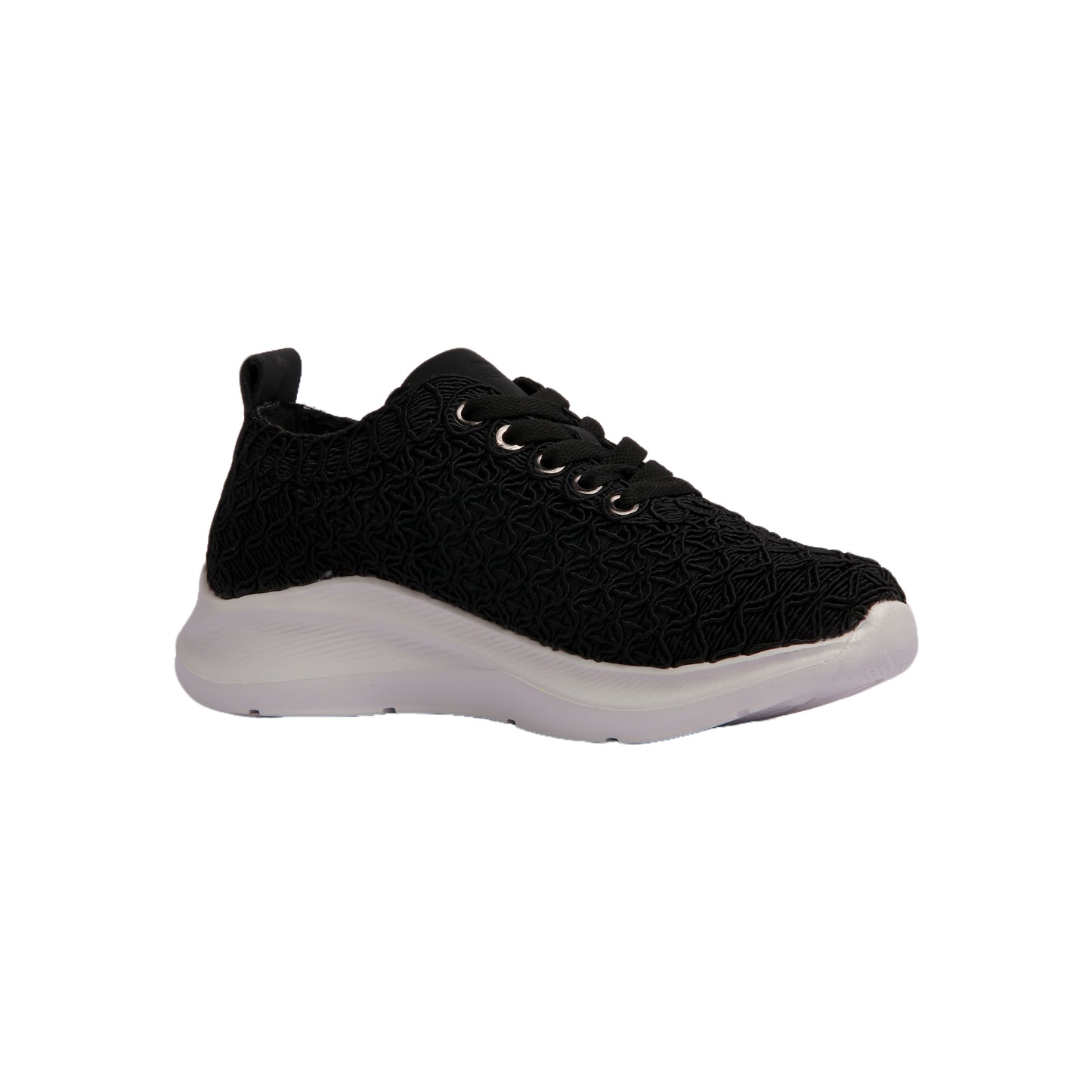 Textured Knit Lace-Up Sneakers