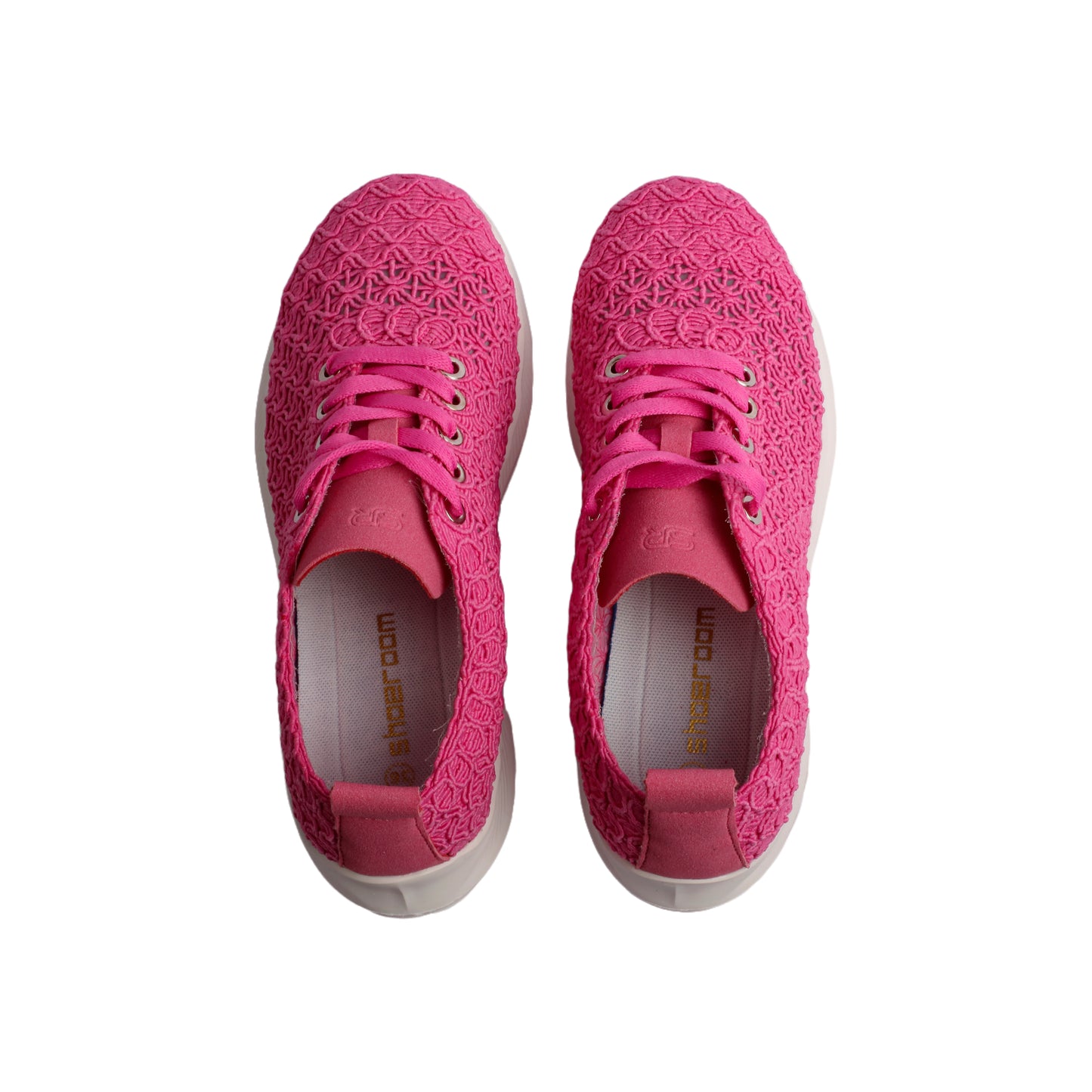 Textured Knit Lace-Up Sneakers
