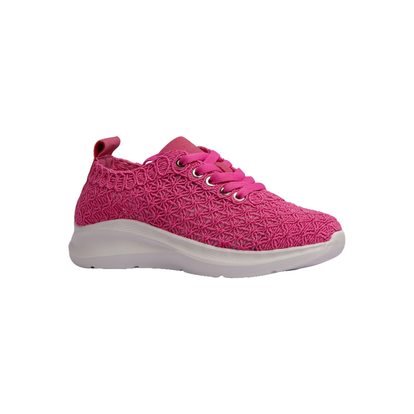 Textured Knit Lace-Up Sneakers