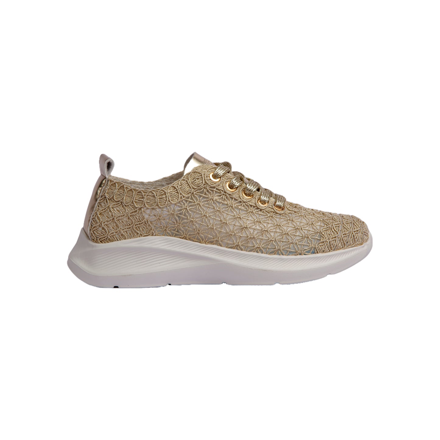 Textured Knit Lace-Up Sneakers
