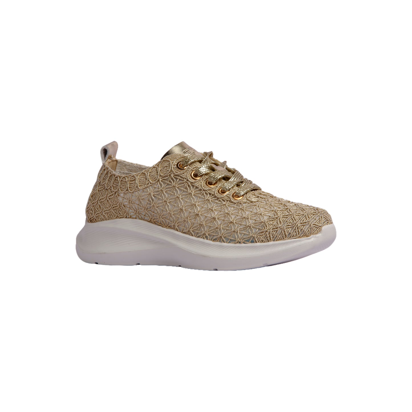 Textured Knit Lace-Up Sneakers