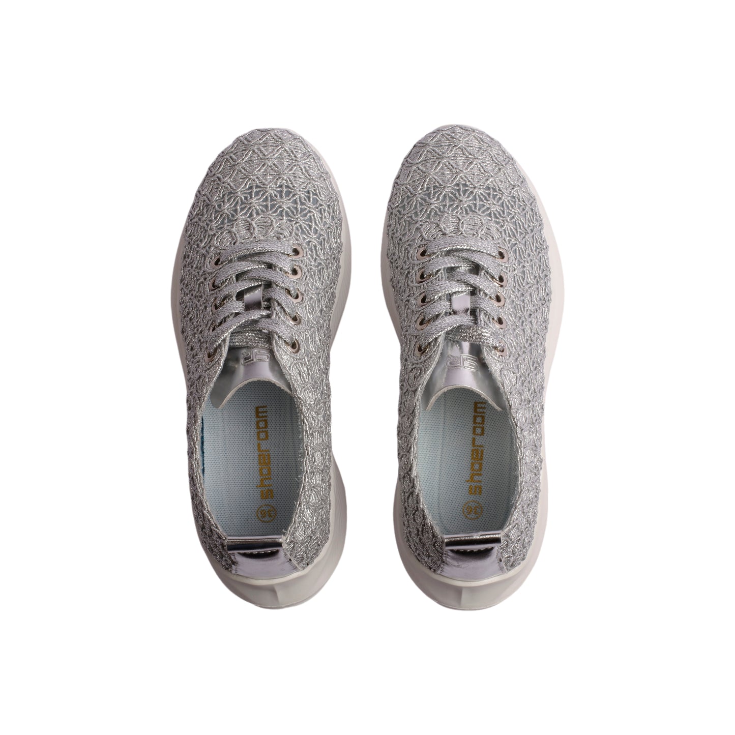 Textured Knit Lace-Up Sneakers