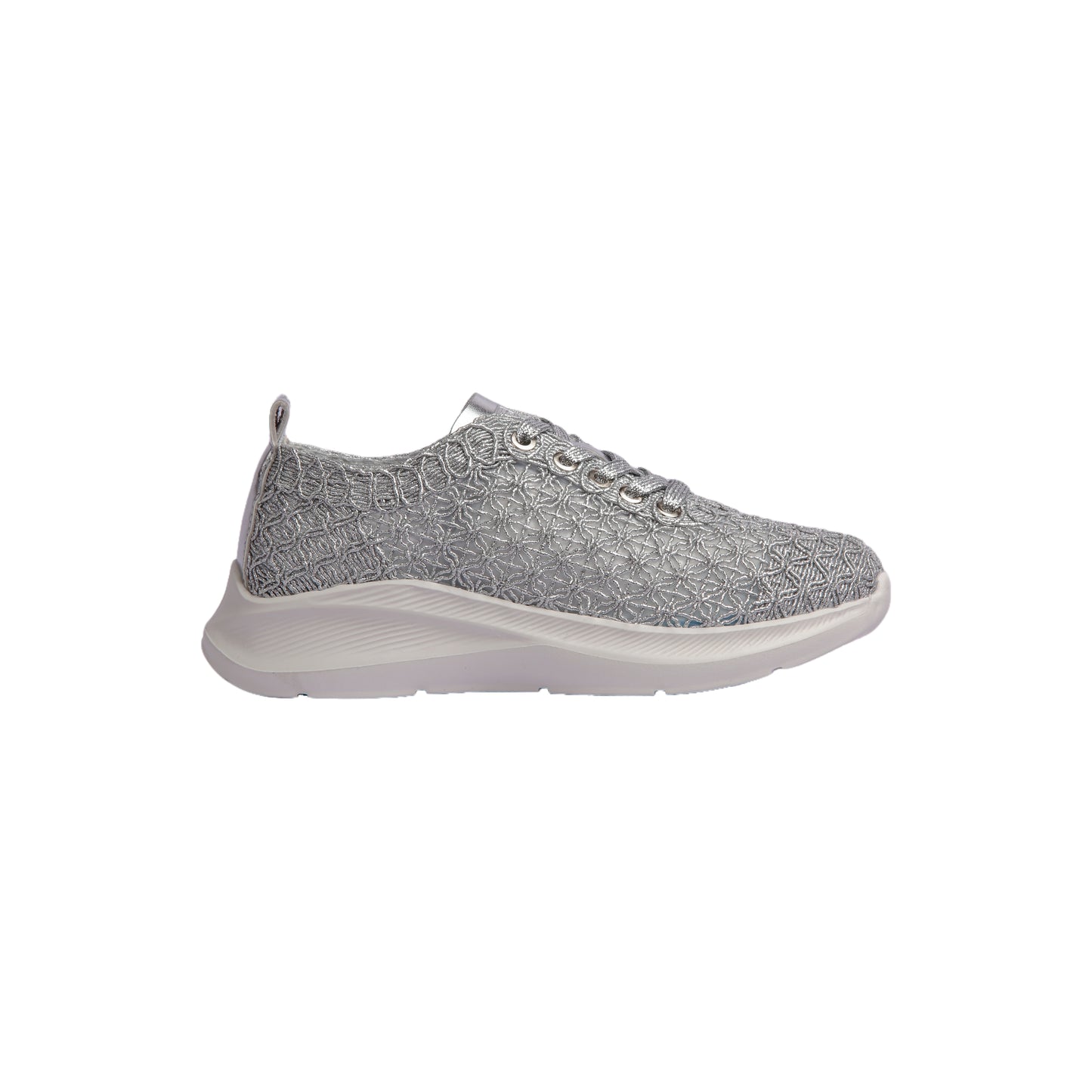 Textured Knit Lace-Up Sneakers