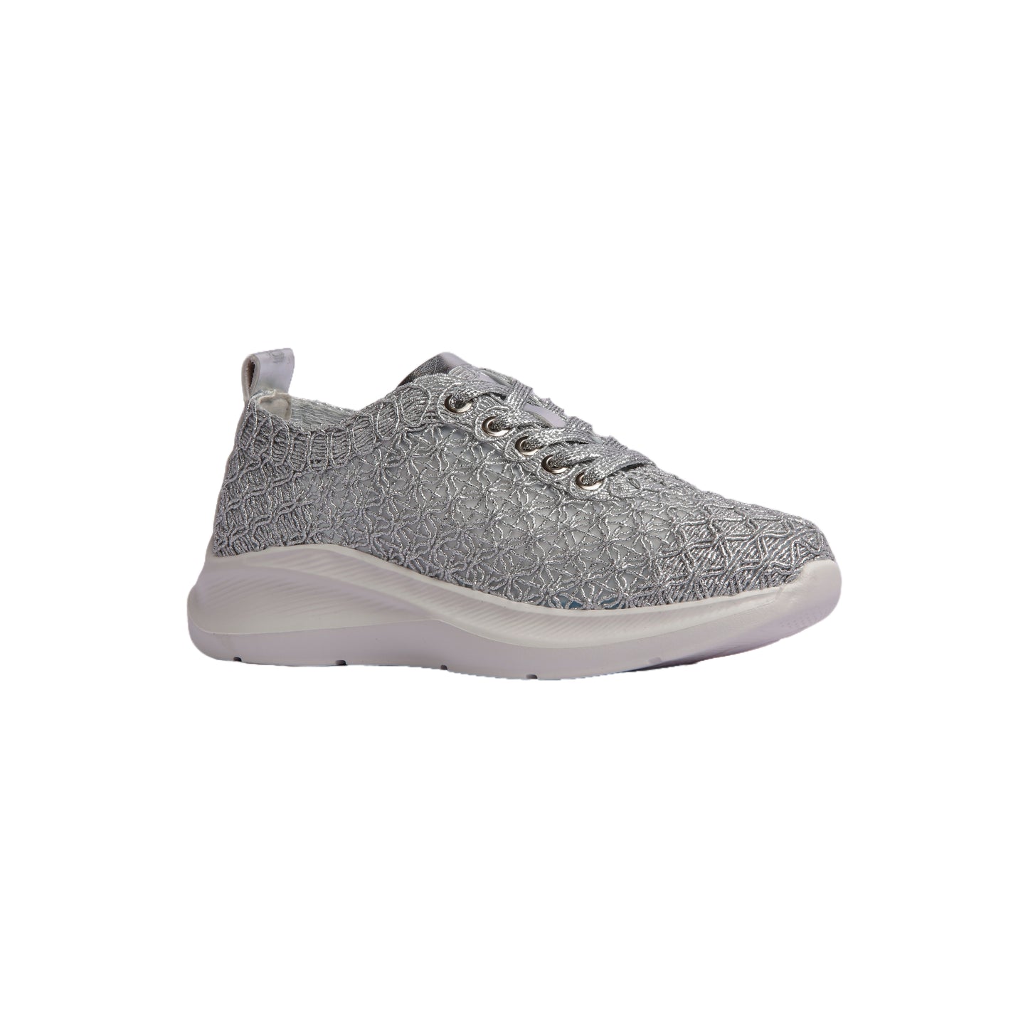 Textured Knit Lace-Up Sneakers