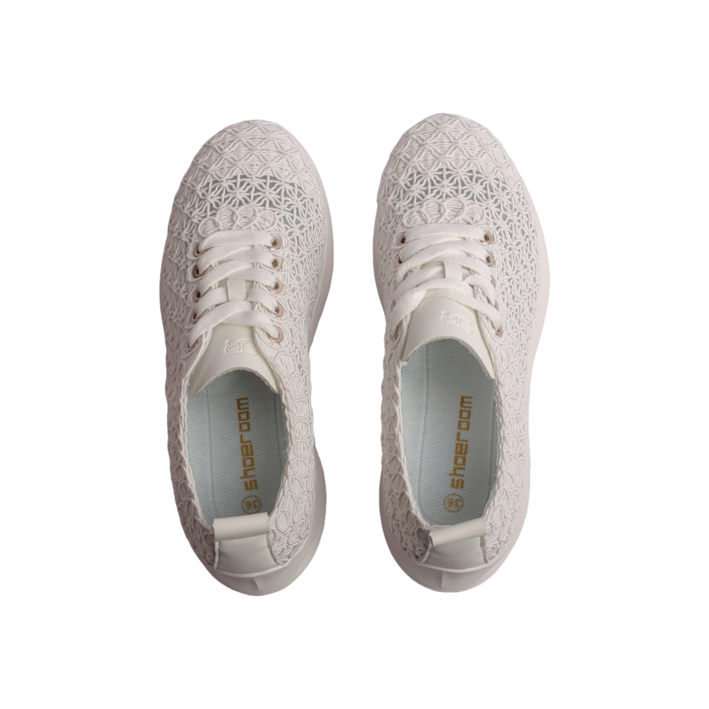 Textured Knit Lace-Up Sneakers