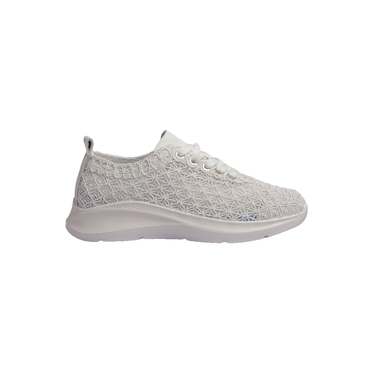 Textured Knit Lace-Up Sneakers