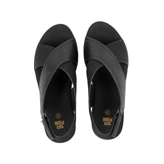 Wedge Sandal with Textured Strap