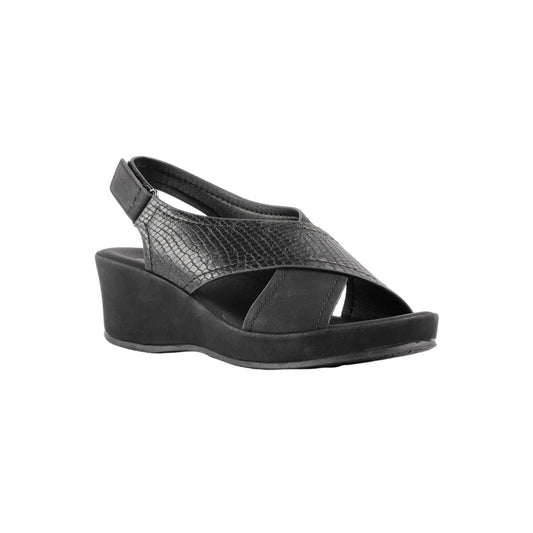 Wedge Sandal with Textured Strap