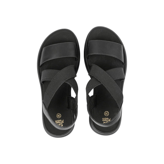 Elastic Cross Strap Sandal