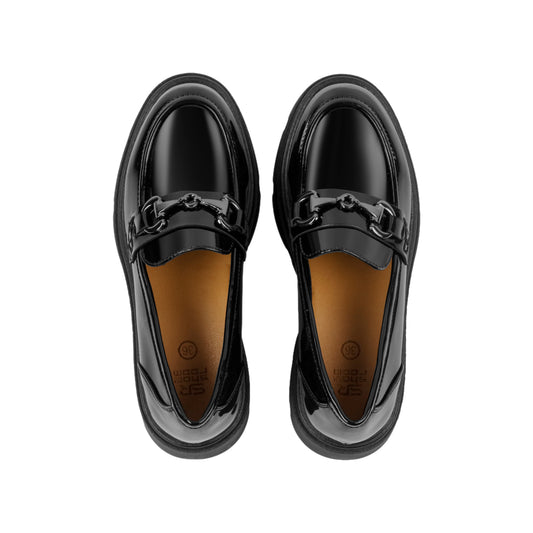 Patent Leather Simple Heel Loafer