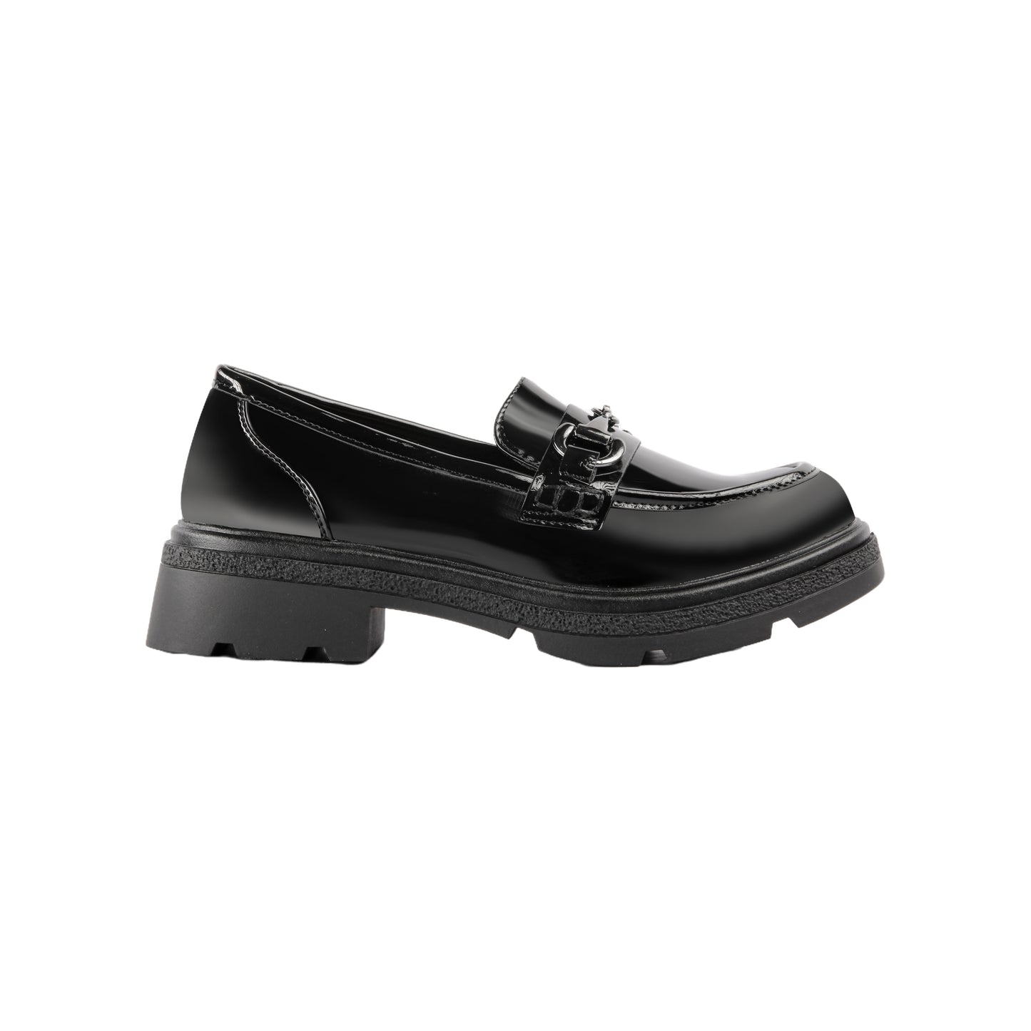 Patent Leather Simple Heel Loafer