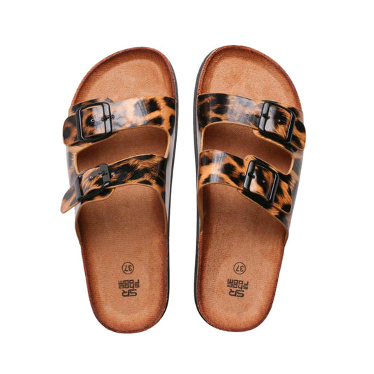Double Buckle Self-Patterned Slipper
