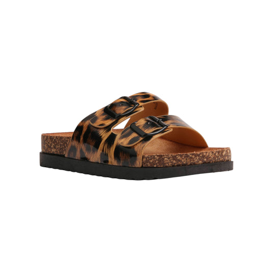 Double Buckle Self-Patterned Slipper