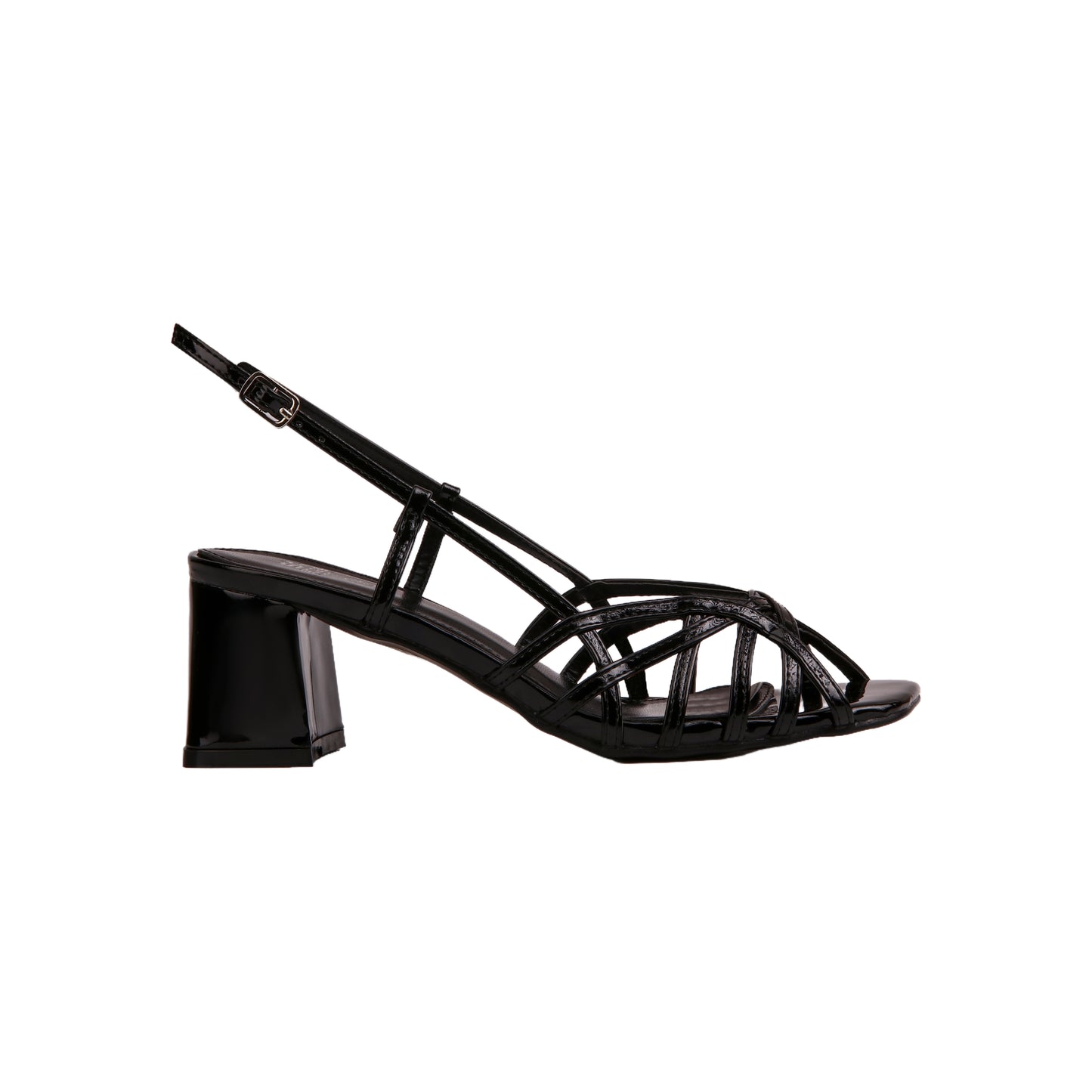 Ankle Buckle Patent Leather Sandal