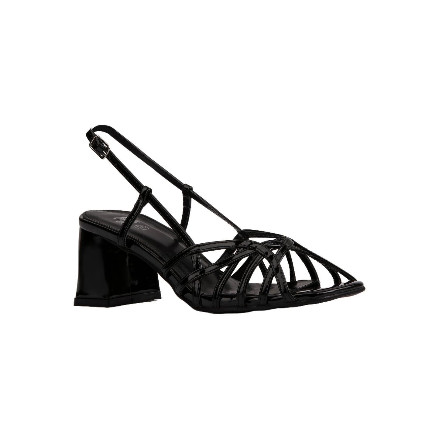 Ankle Buckle Patent Leather Sandal