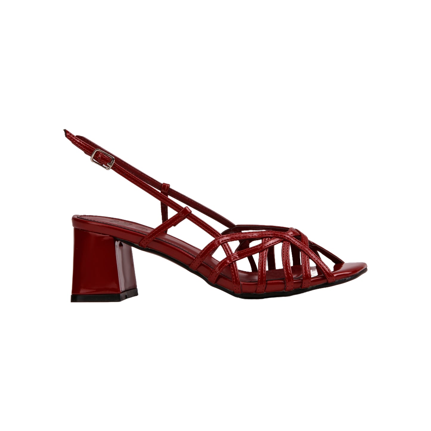 Ankle Buckle Patent Leather Sandal