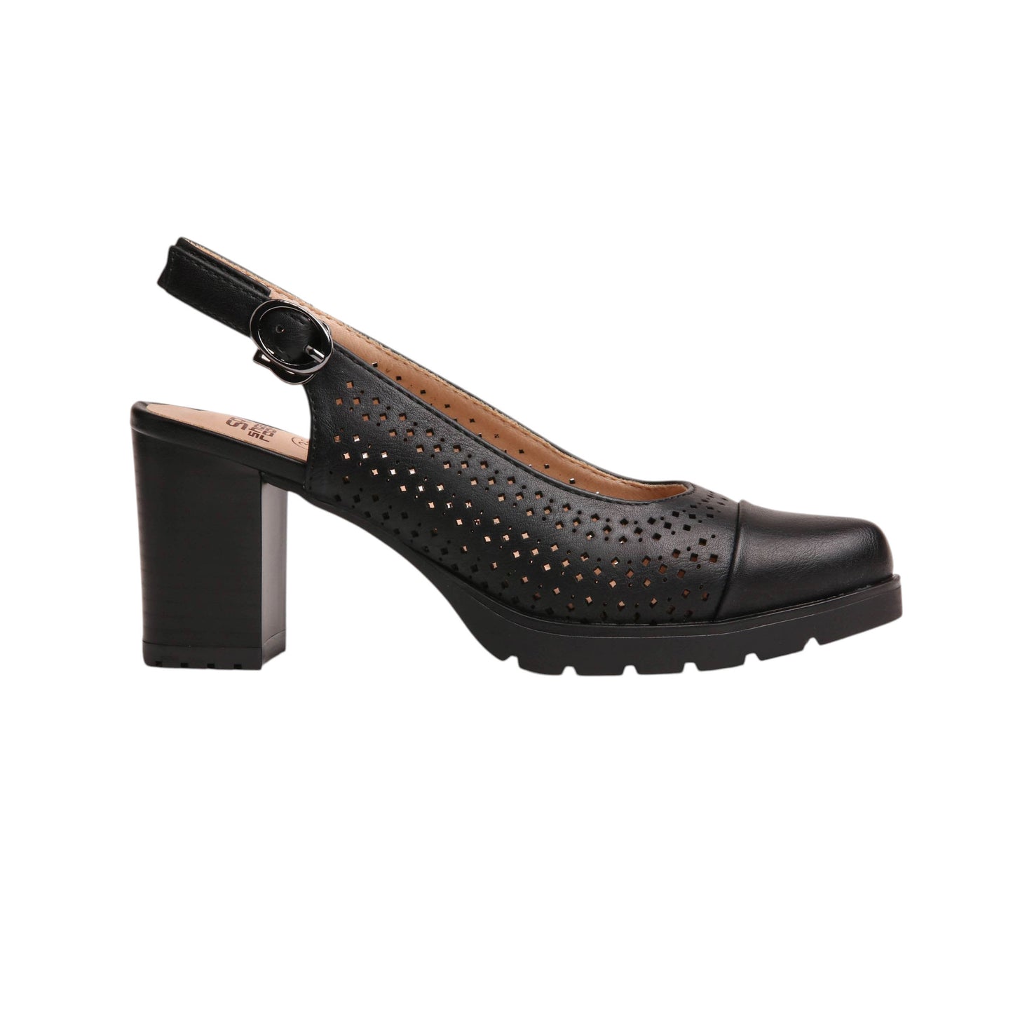 Slingback Perforated Leather Pumps