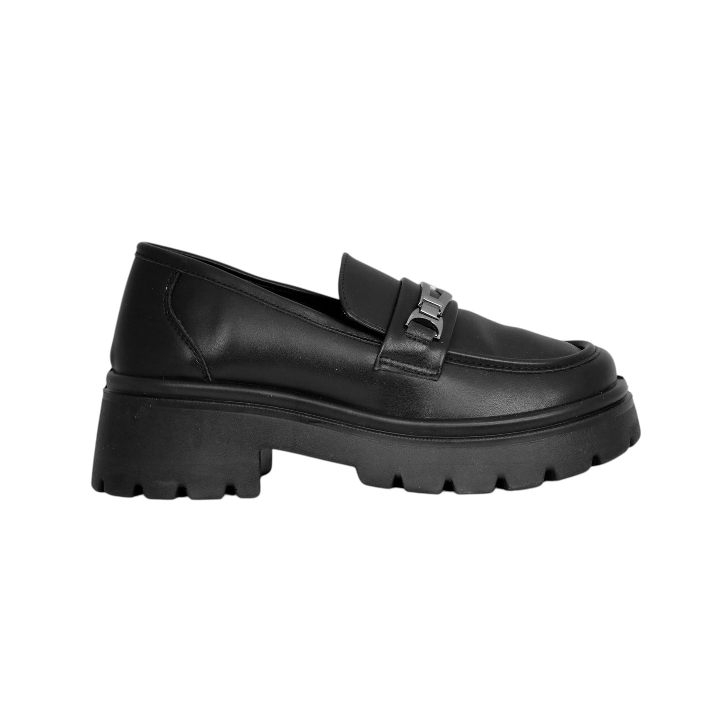 Upper Buckle Leather Loafer