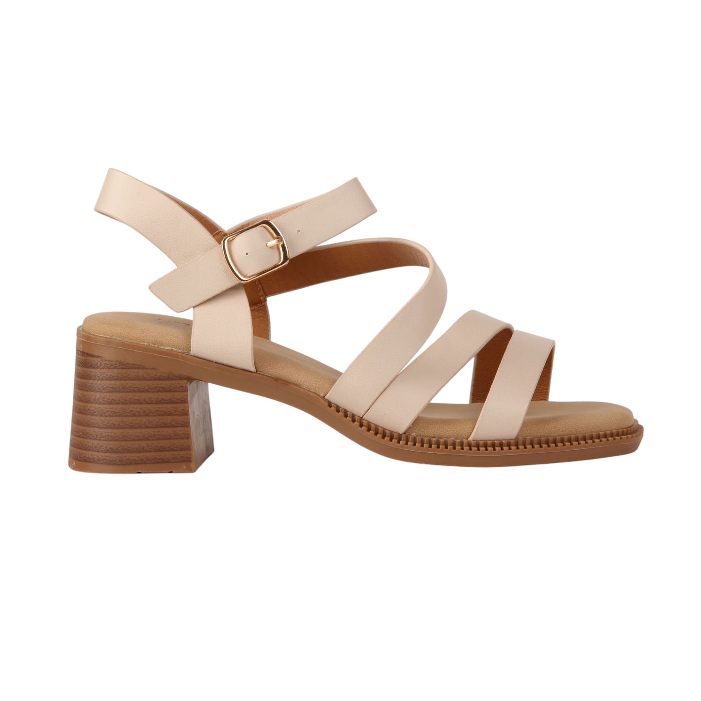 Side Buckle Block Heel Sandal