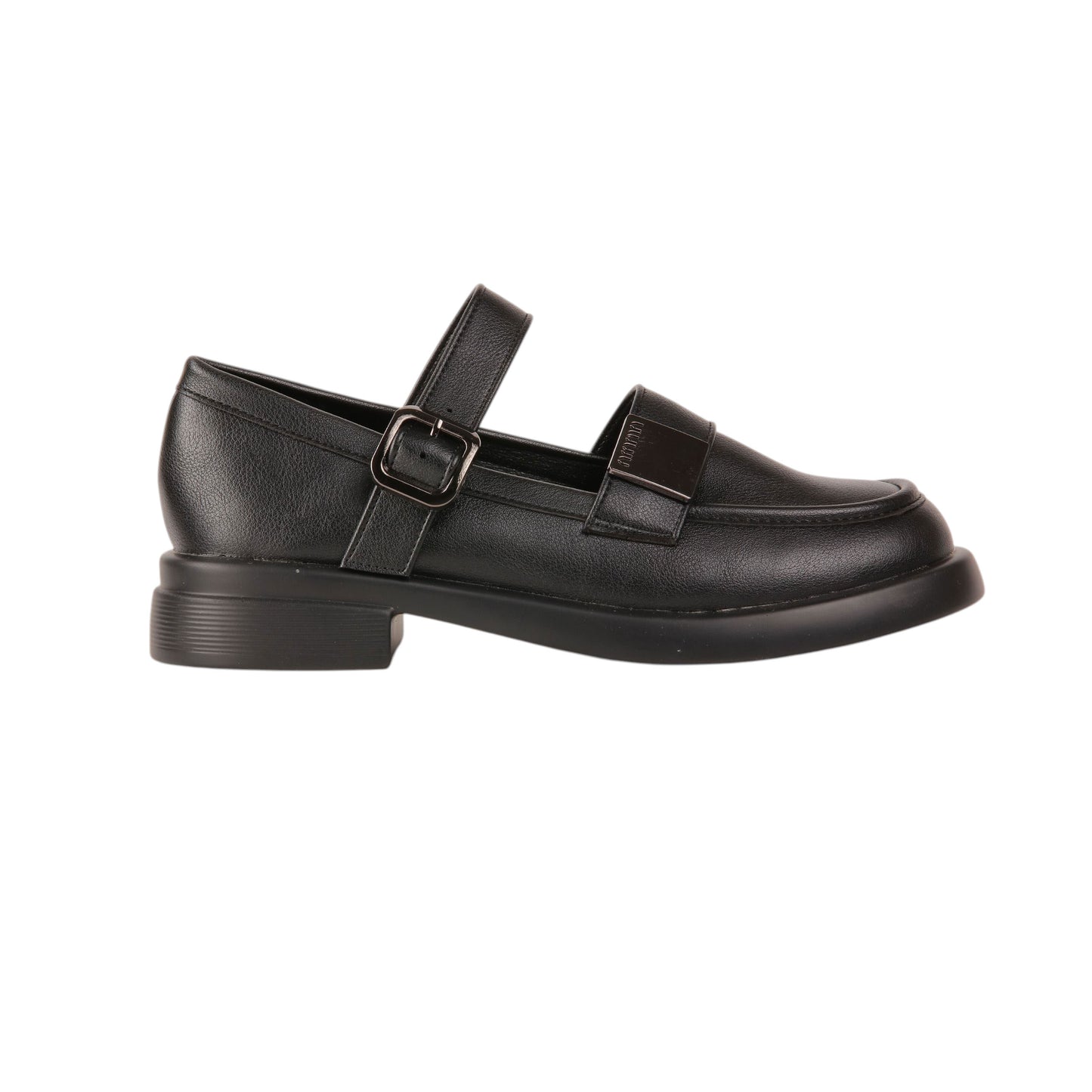 Leather Shoes with Side Buckle