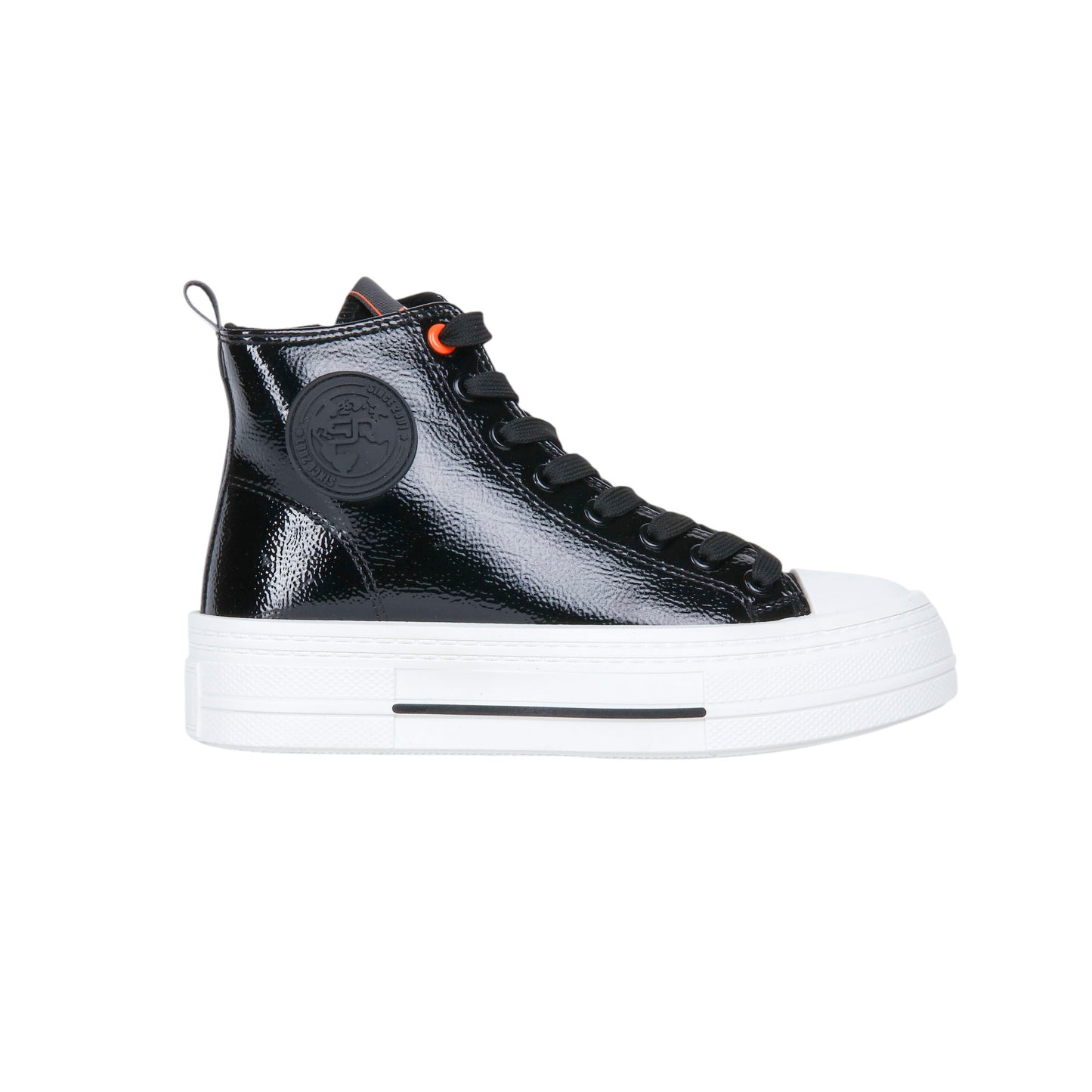 Patent Leather High-Top Sneakers