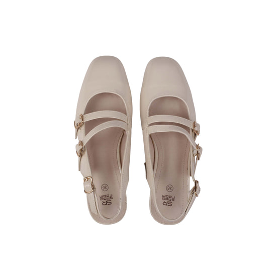 Patent Leather Double Buckle Shoes
