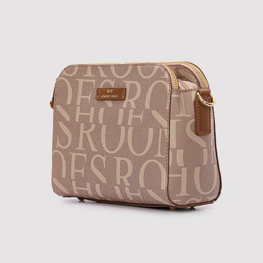 حقيبة كروس مطبوعة بسحاب ثلاثي