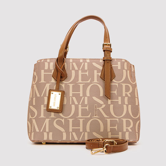 حقيبة يد مطبوعة بسحاب خلفي