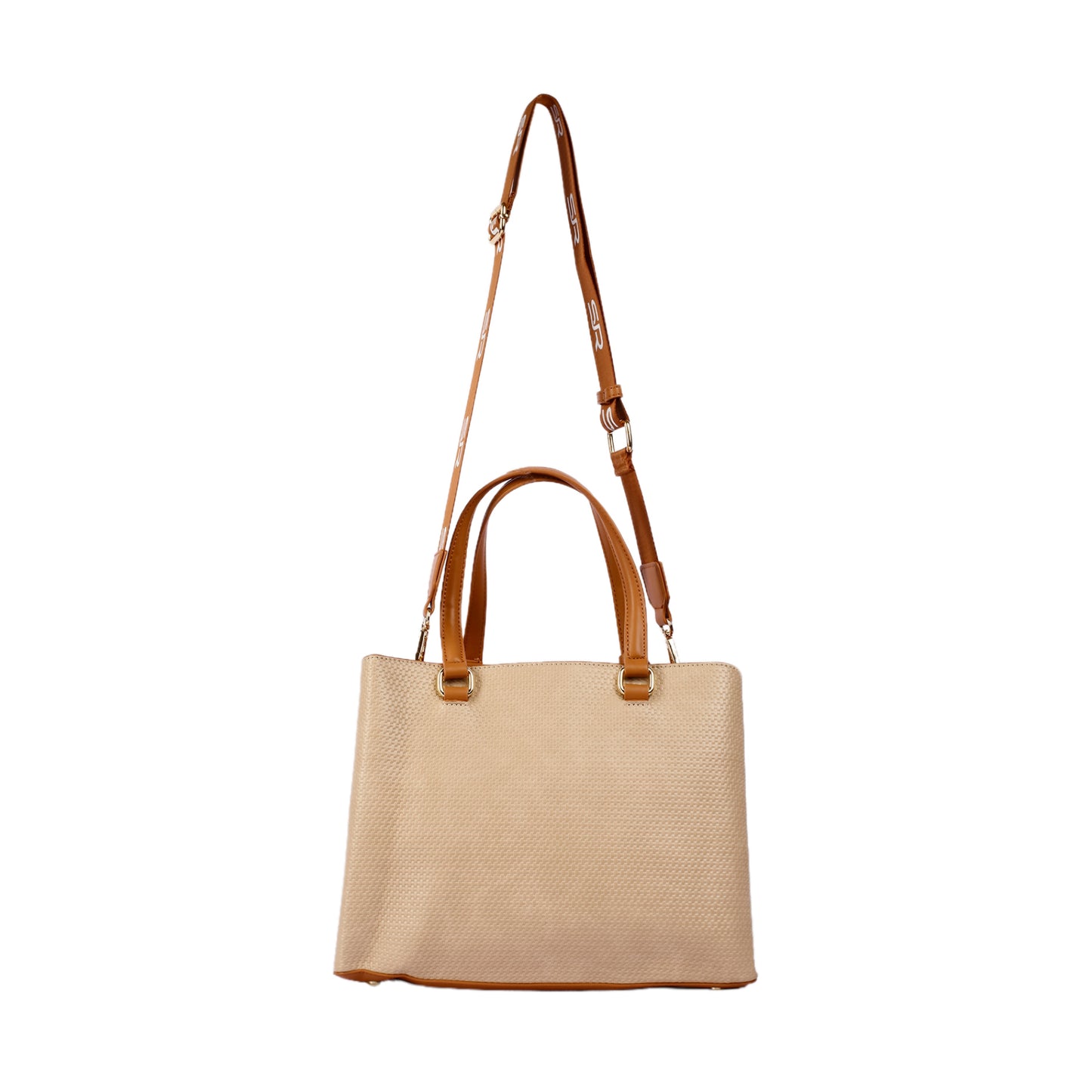 Textured Leather Handbag with Long Strap