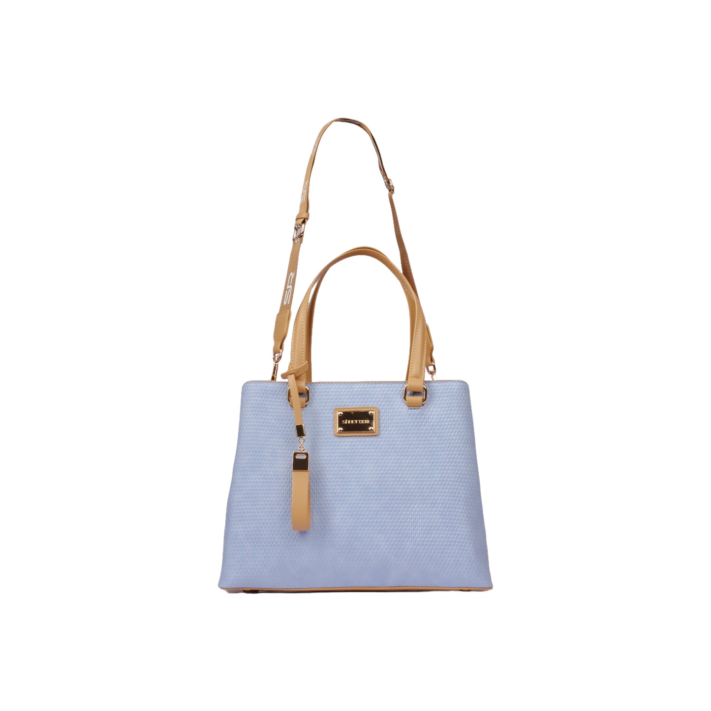 Textured Leather Handbag with Long Strap