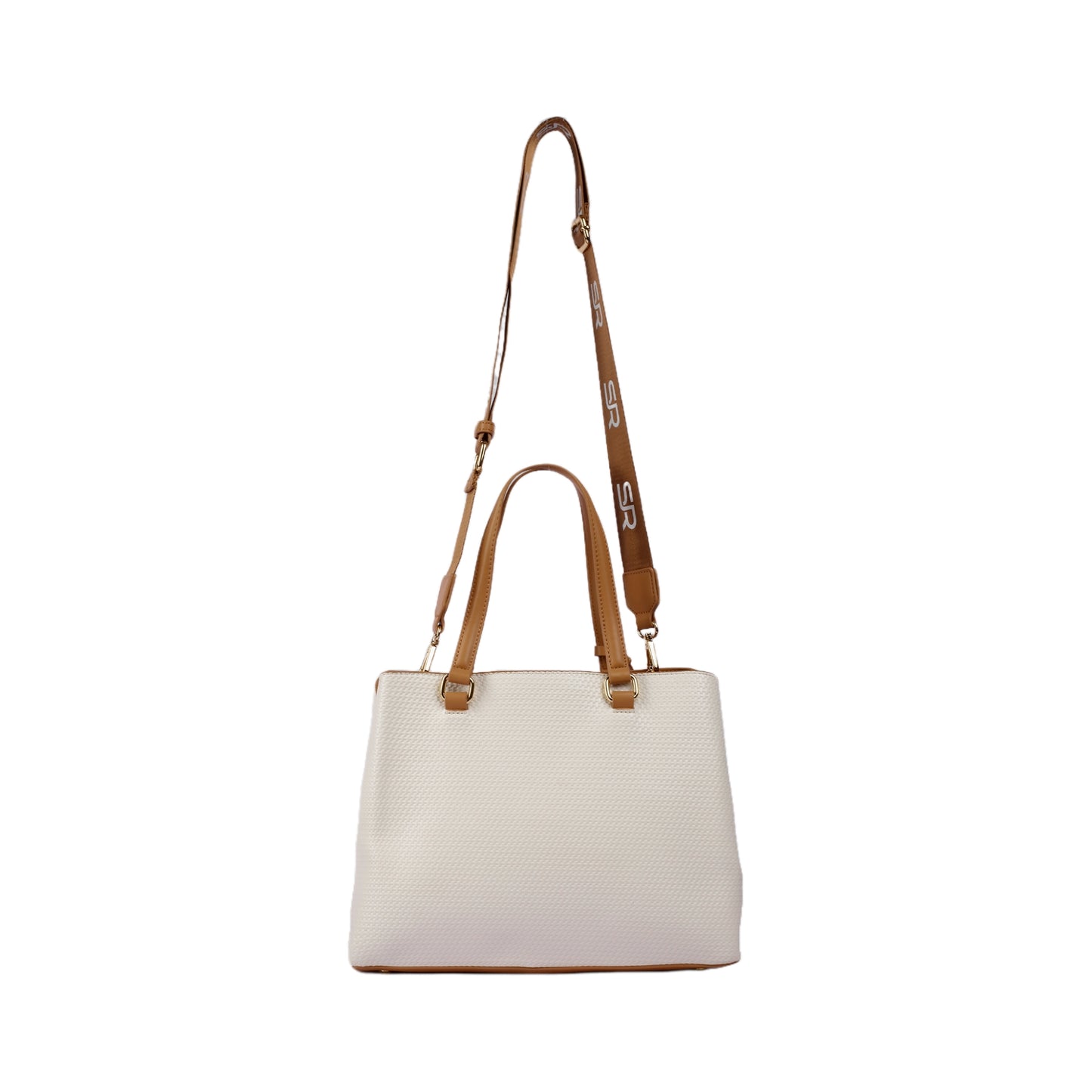 Textured Leather Handbag with Long Strap