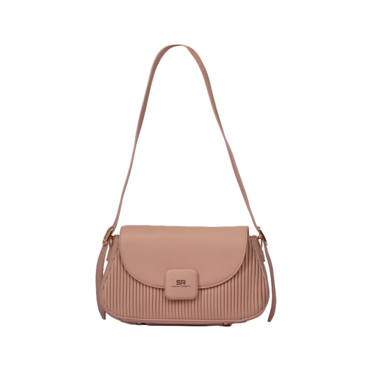 Flap Ribbed Shoulder Bag