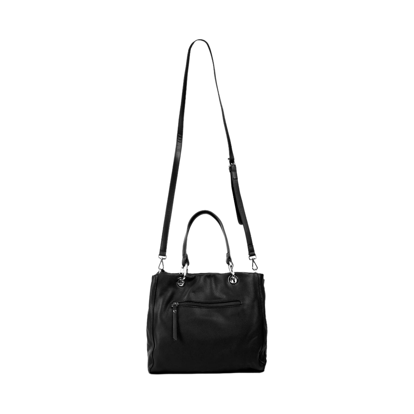 Flexible Leather Handbag with Strap