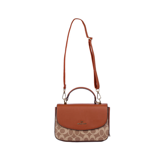 حقيبة كروس بودي مطبوعة مع جيب خلفي بسحاب