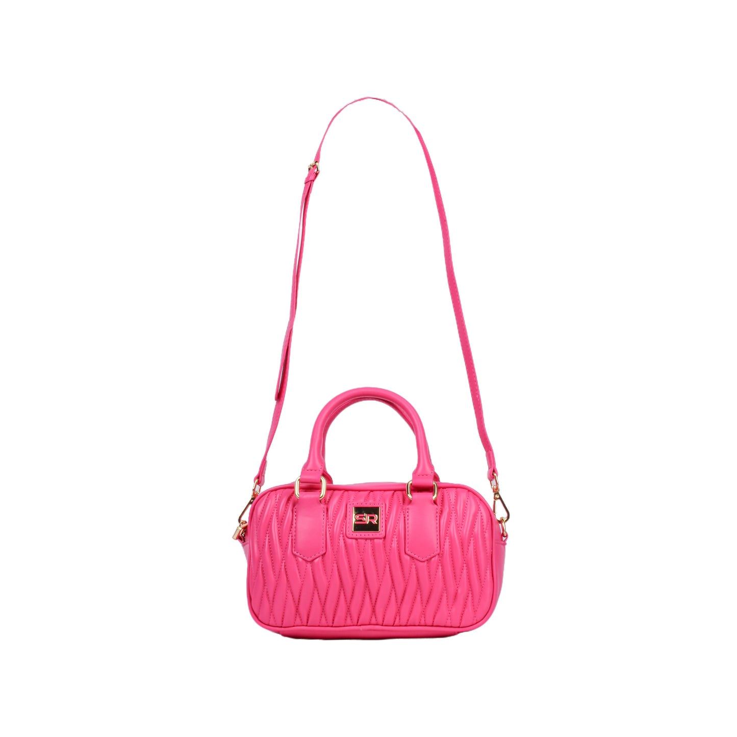 Stitched Leather Handbag with Strap