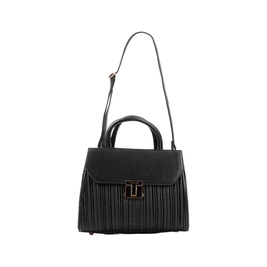 Flap Ribbed Handbag