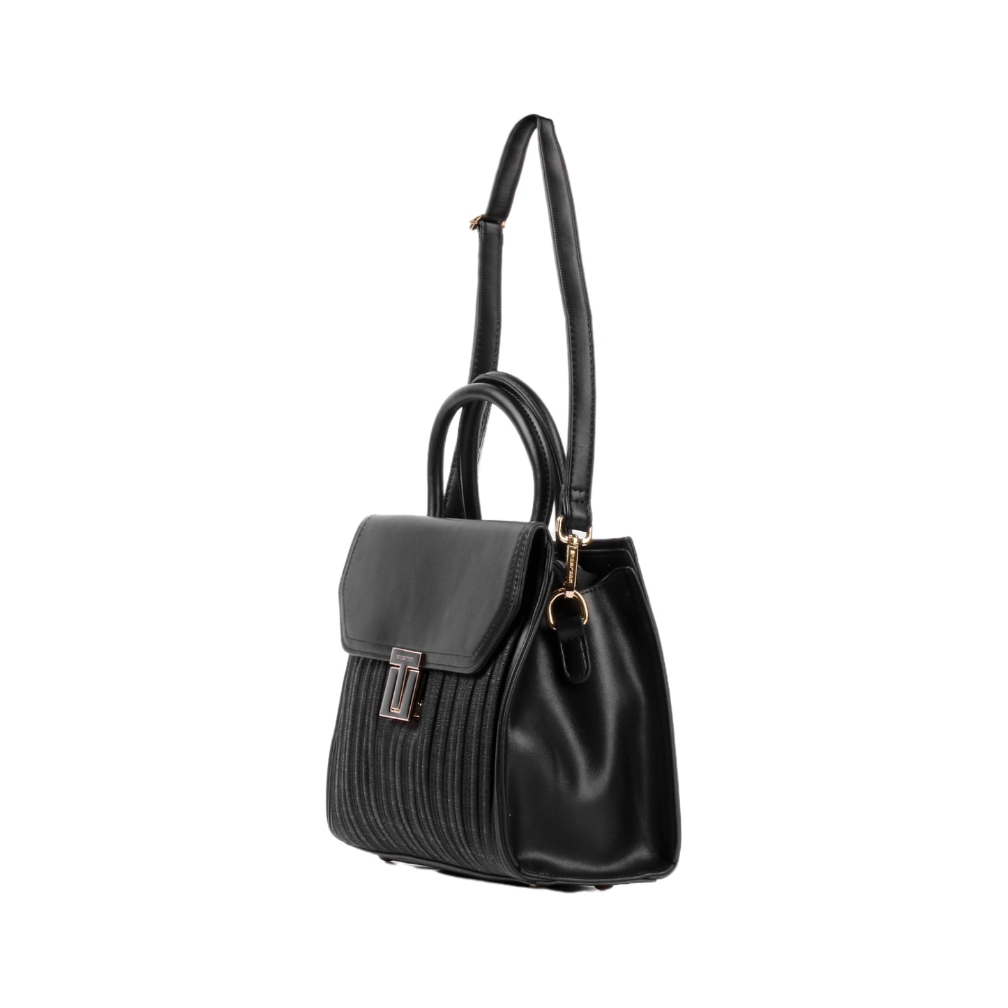 Flap Ribbed Handbag