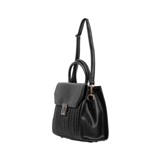 Flap Ribbed Handbag