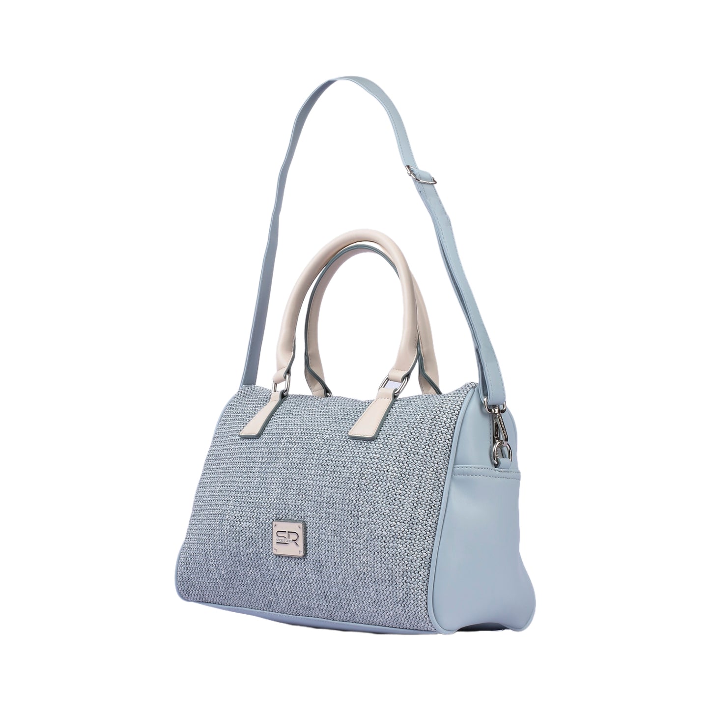Textured Leather Handbag with Long Strap