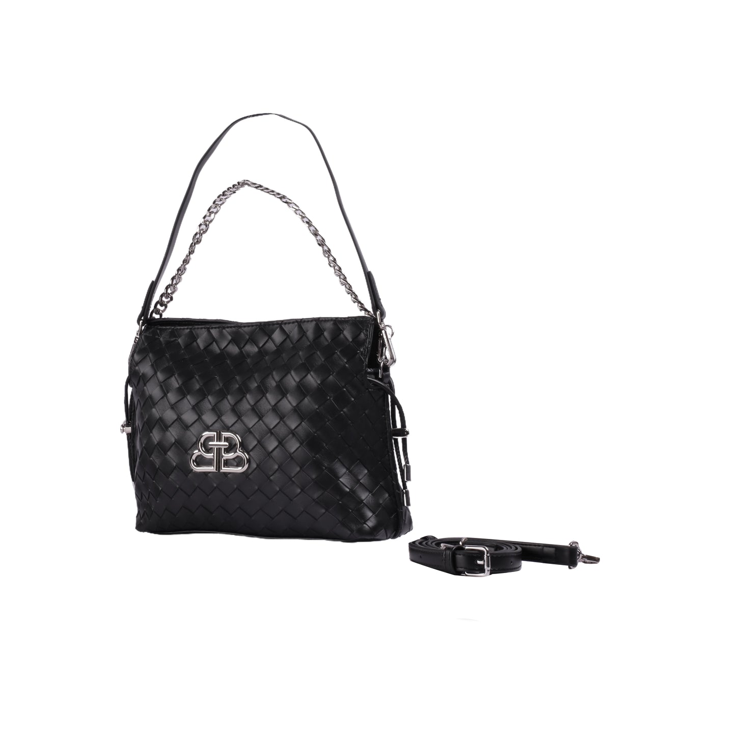 Chic Shoulder Bag with Extra Strap & Chain