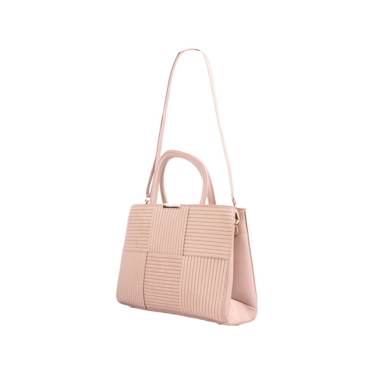 Structured Leather Handbag with Strap