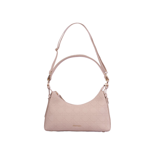 Structured Leather Shoulser Bag with Strap