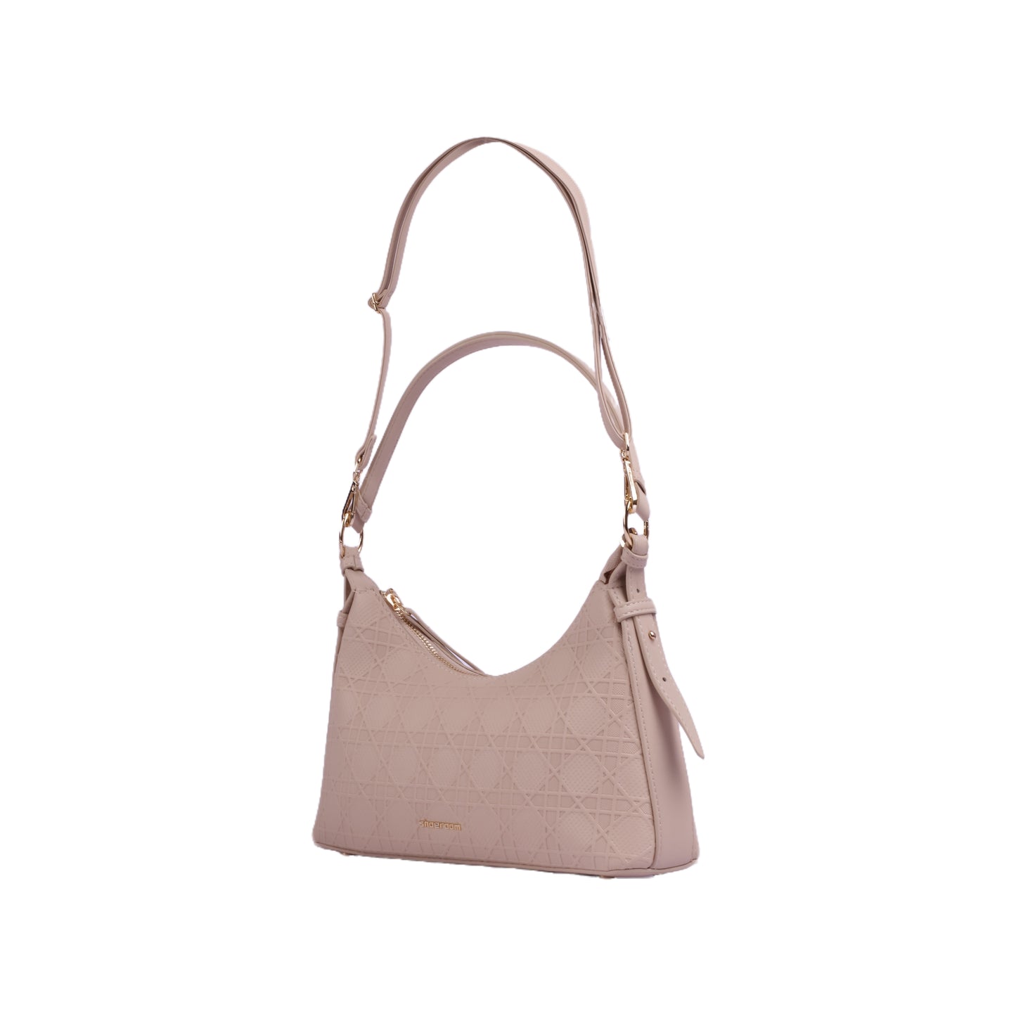 Structured Leather Shoulser Bag with Strap