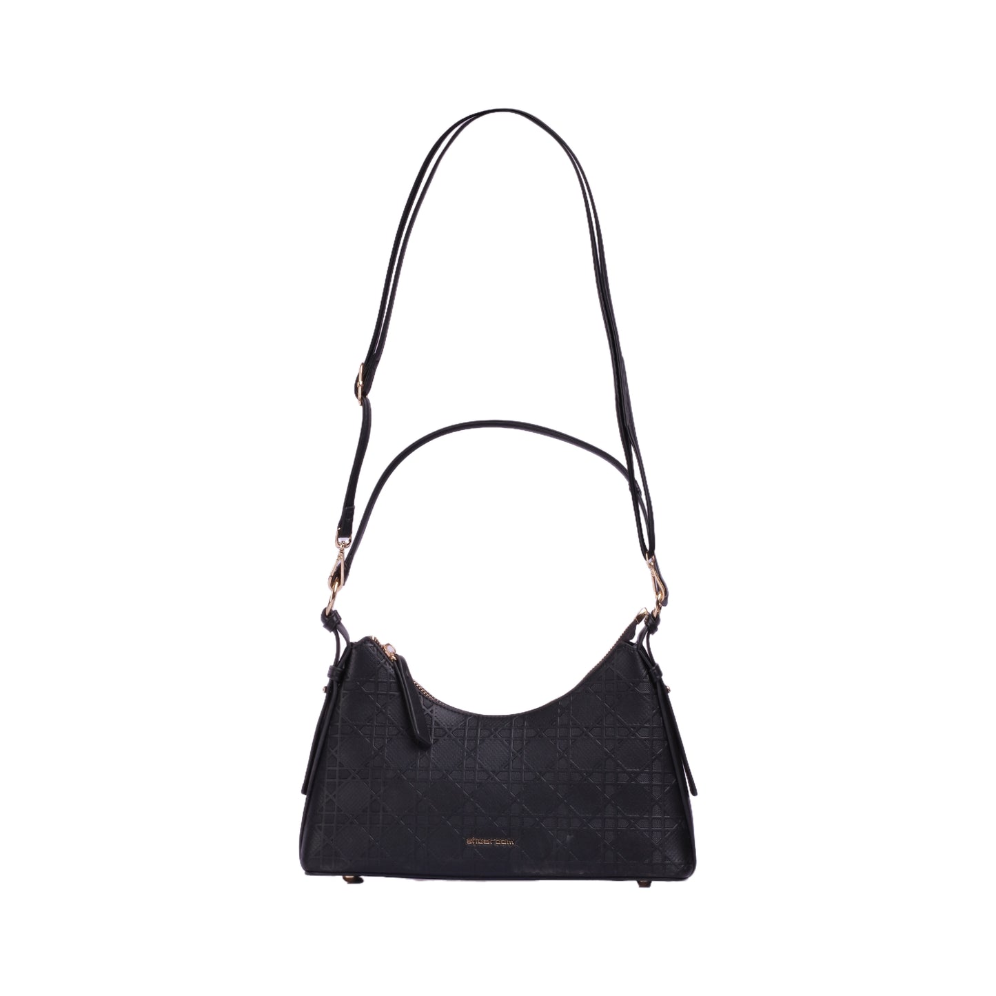 Structured Leather Shoulser Bag with Strap