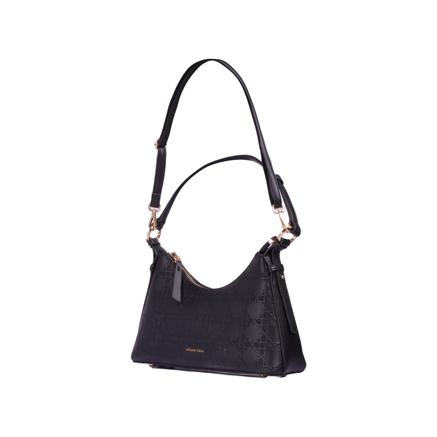 Structured Leather Shoulser Bag with Strap