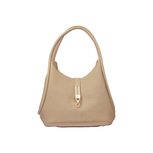 Structured Piped Handle Shoulder Bag