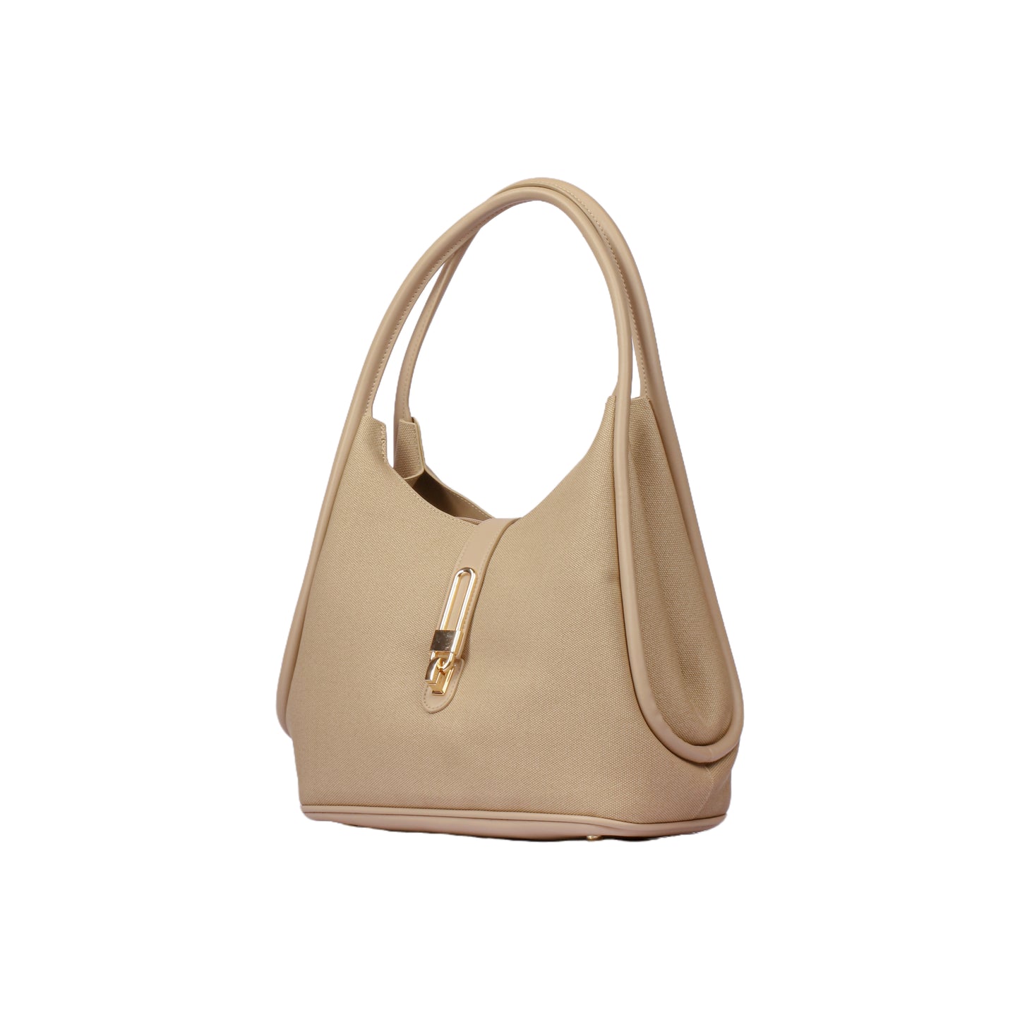 Structured Piped Handle Shoulder Bag