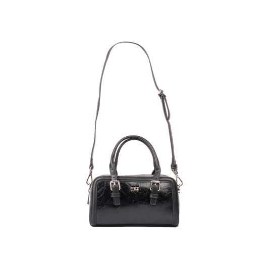Boxy Leather Handbag with Strap
